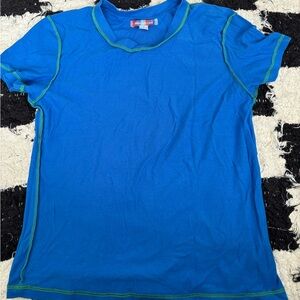 blue and green urban outfitters shirt